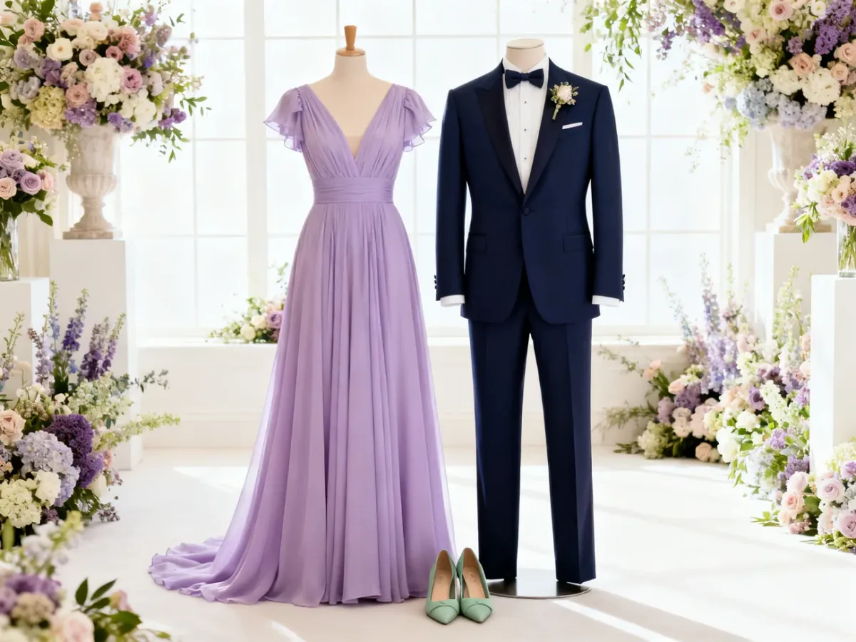 Eleganckie stylizacje gości weselnych w pastelowych i nasyconych kolorach