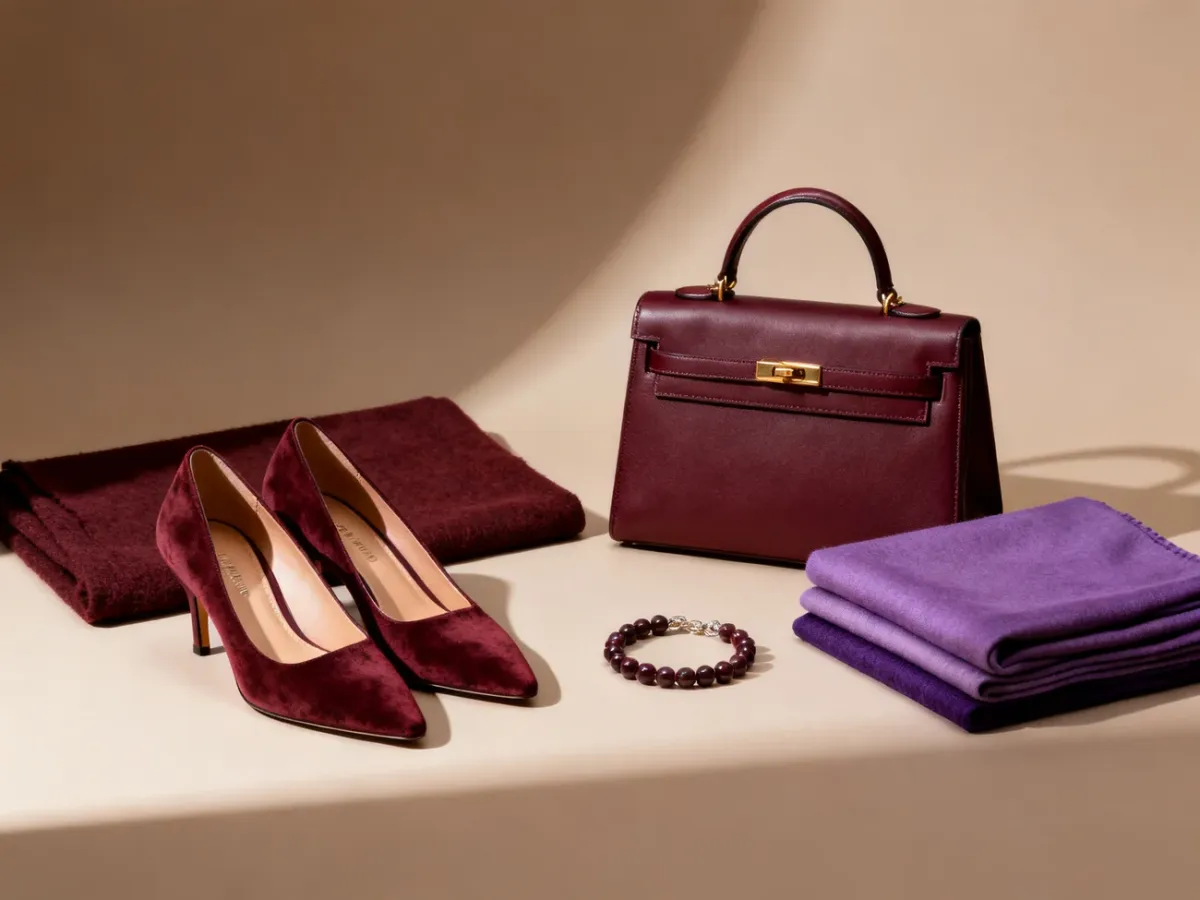 Bordo i burgund w eleganckich dodatkach oraz stylizacji